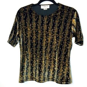 𝅺VINTAGE 90’s velour peacock feather print top